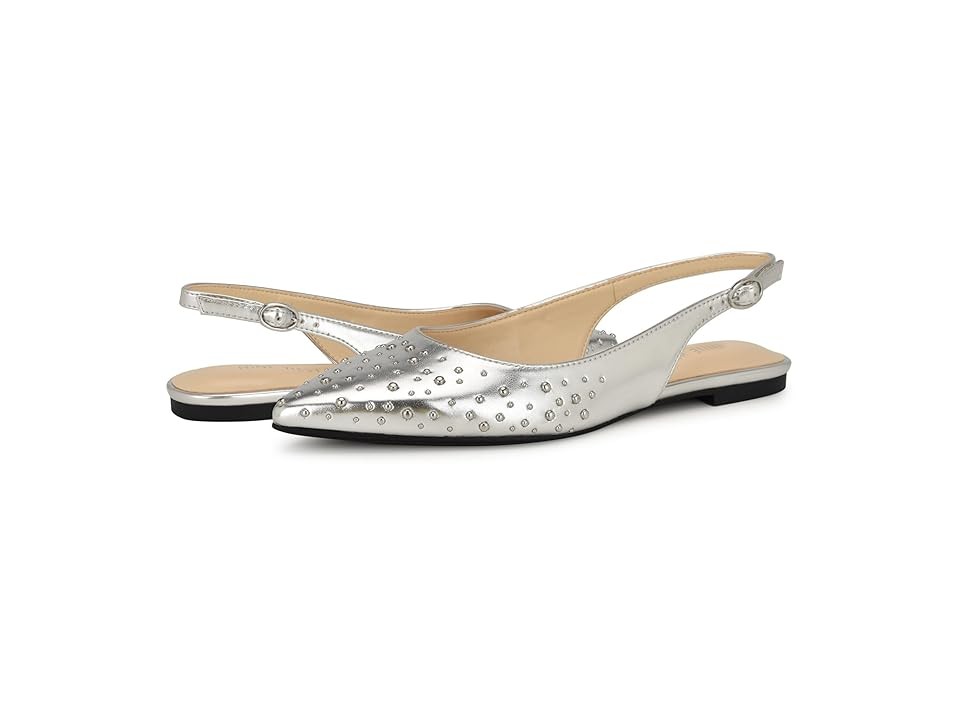 Nine West Beamz Women's Flat Shoes Silver : 8.5 M, Leather - Bellso